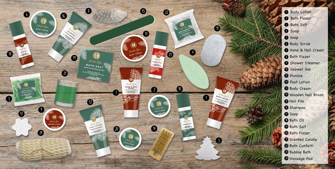 WINTER SPA Adventskalender für Frauen 2025 - XXL Wellness Adventskalender für Damen - Körperpflege