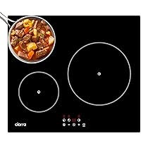CIARRA Piano Cottura 3 Fuochi da Incasso 60cm Piano a Induzione in Vetroceramica, Comandi Touch, Sicurezza Bambini, CABBIH3-F