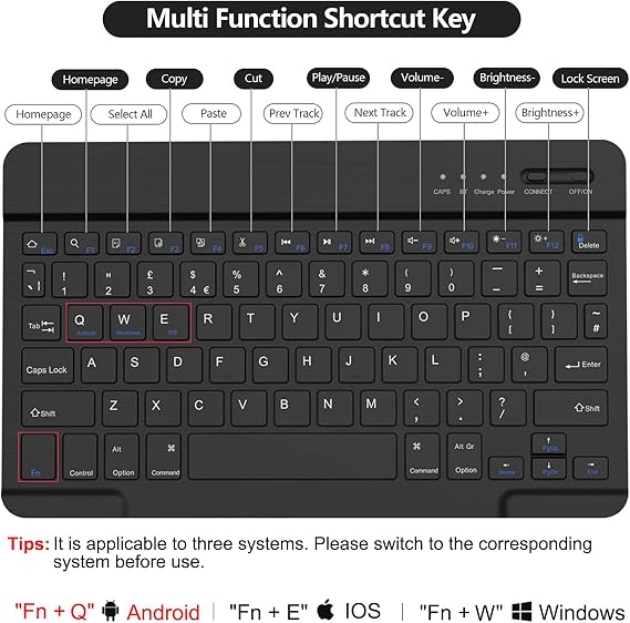 Keyboard Case for Xiaomi Mi Pad 6/Mi Pad 6 Pro 11 Inch 2023 Release (UK Layout), Slim PU Stand Cover with Magnetically Detachable Wireless Bluetooth Keyboard (Xiaomi Pad 6/6 Pro 11