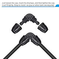 Vista 4 de MECCANIXITY Codo de riego por goteo, accesorio de púas de 0.315 in/0.433 in para jardín, cinta de goteo, sistema de rociadores, color negro, paquete