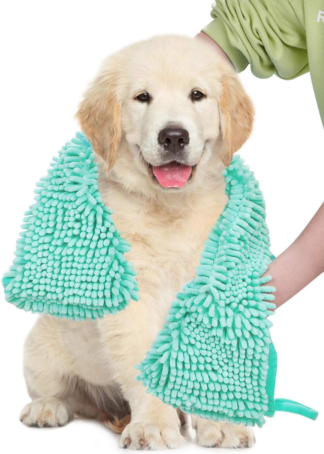 Dociote Large Dog Towel Super Shammy Absorbent - Machine Washable Hand Pocket Clean Pet Towel - Durable 13.5 x 31.5 Quick Drying…