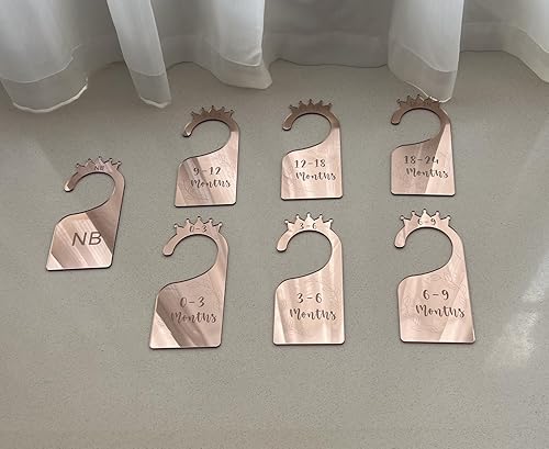 Vista 5 de Baby Closet Dividers,Set of 7 Acrylic Mirror Baby Clothes Organizers for Wardrobe Closet Home Nursery from Newborn to 24 Months