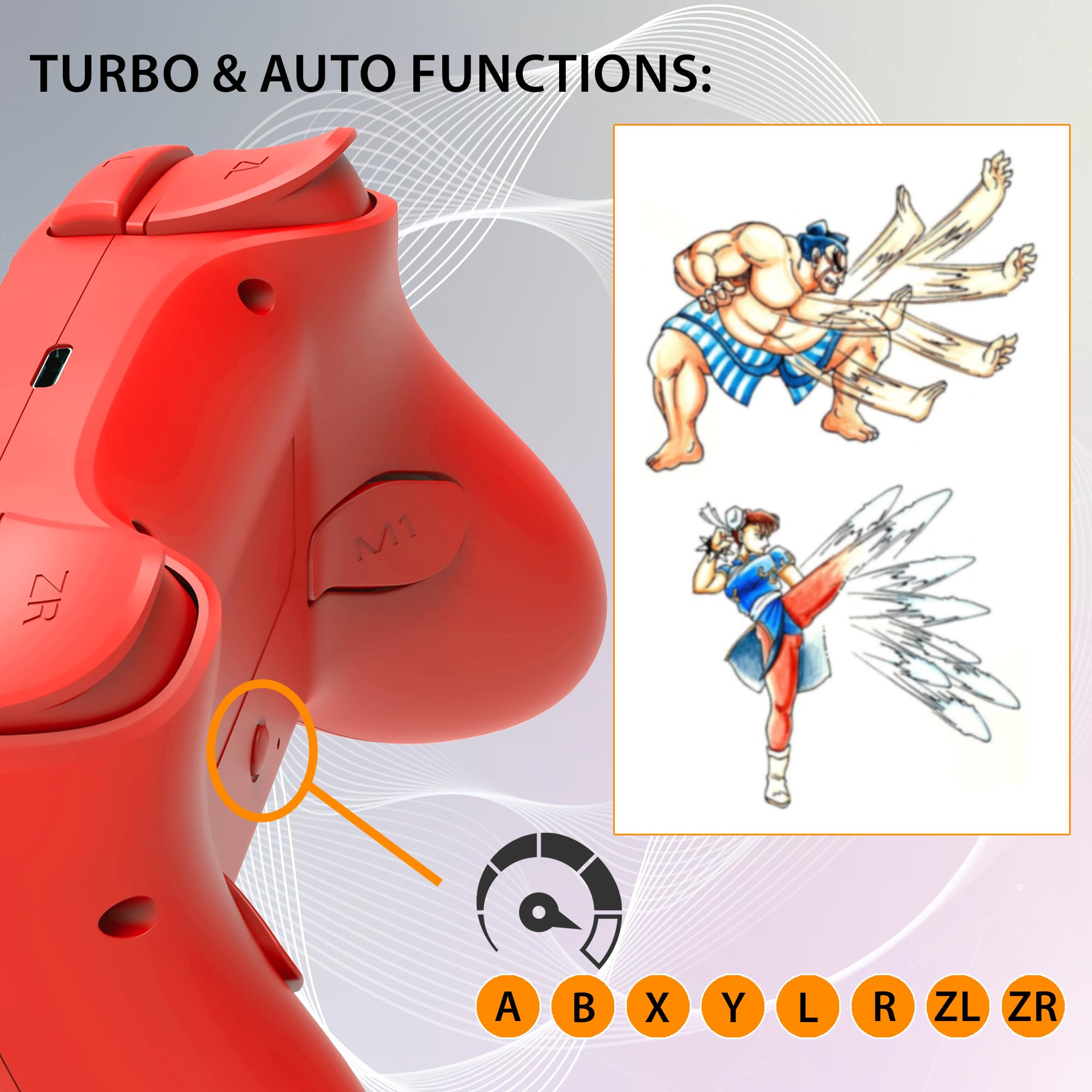 Subsonic – Mando para Nintendo Switch/Switch 2 - Mando Switch inalámbrico bluetooth con LED, vibración y giroscopio - Rojo
