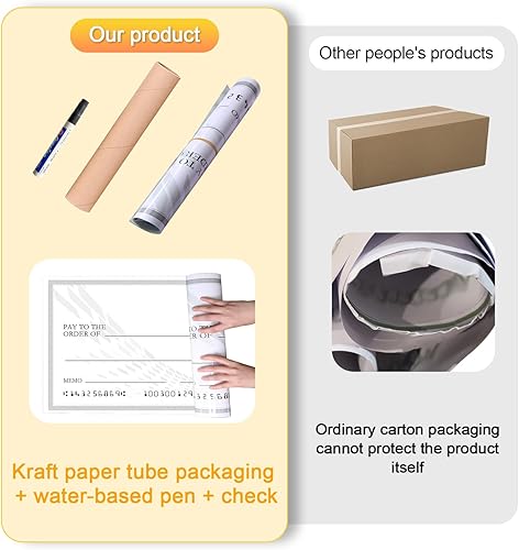 Miniatura 4 de SAYANG Cheque gigante reutilizable  30 x 16 pulgadas cheque falso gigante para donaciones de dotación, gran tamaño en blanco de cartón a cuadros