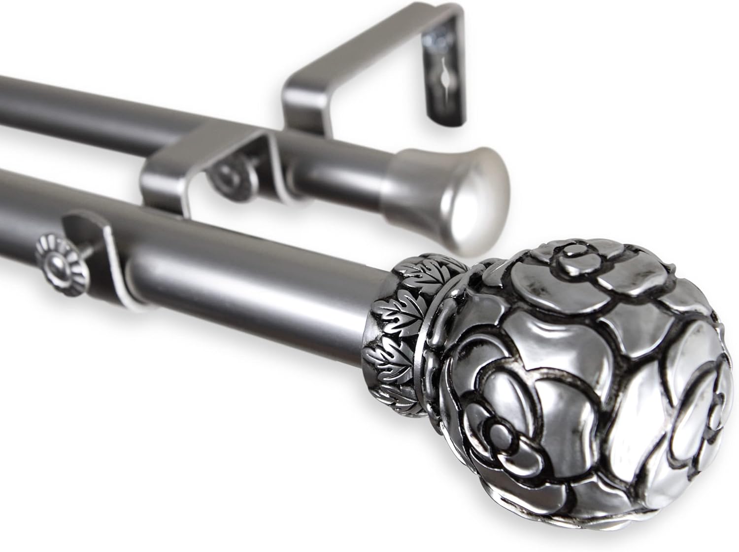 Rod Desyne Lindy 1" Double Curtain Rod, 28-48 inch, Black
