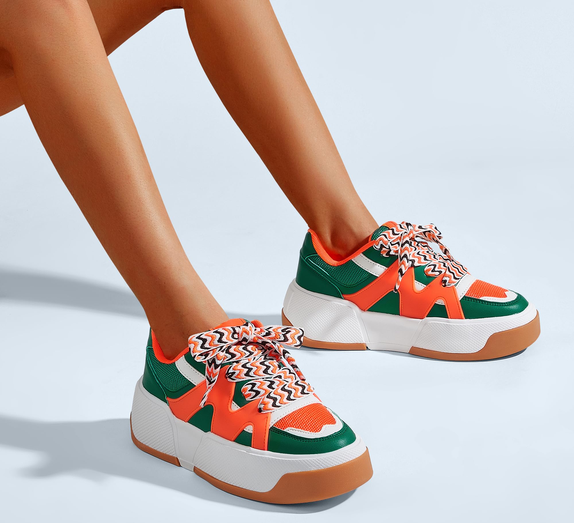 LUCKY STEP Zapatillas de Moda con Plataforma para Mujer Cómodas Suela Gruesa para Caminar y Tenis