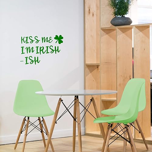 Miniatura 2 de Calcomanía de vinilo para pared del día de San Patricio, Kiss Me I'm Irish -Ish, 17 x 22.5 pulgadas, calcomanía divertida para el hogar, sala de