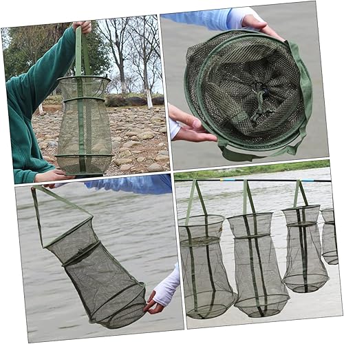 Miniatura 6 de CLISPEED Red de mantenimiento de pesca, 2 unidades, trampas de pesca para cebo, pesca de pescado, red de pesca, cesta de pesca plegable portátil,