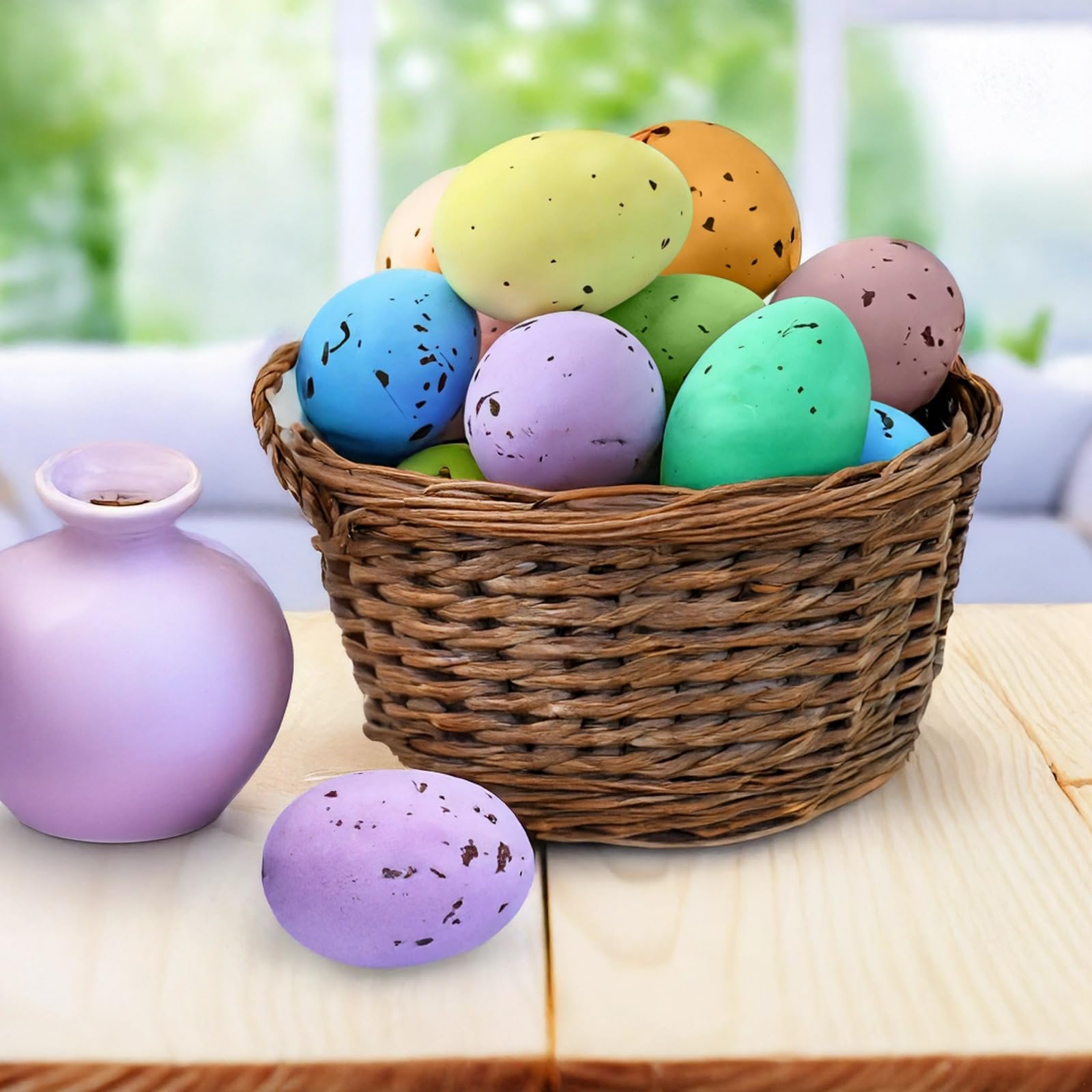 100 mini uova di Pasqua, in schiuma maculata, per progetti fai da te, decorazioni colorate per le vacanze, accenti per feste di primavera, caccia alle uova di Pasqua