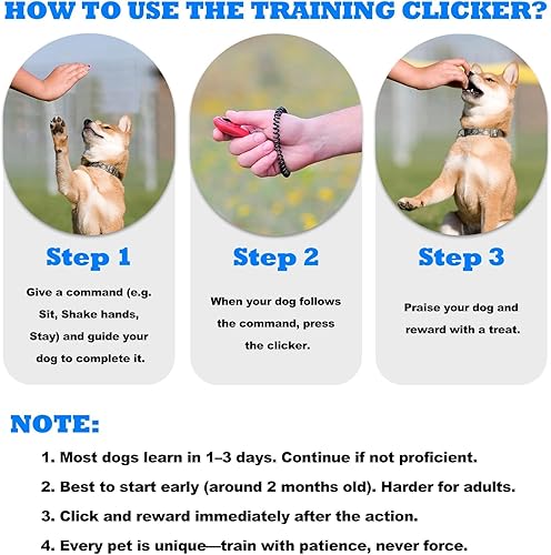 ABSONE Dog Clicker for Training with Wrist Strap — alternate angle