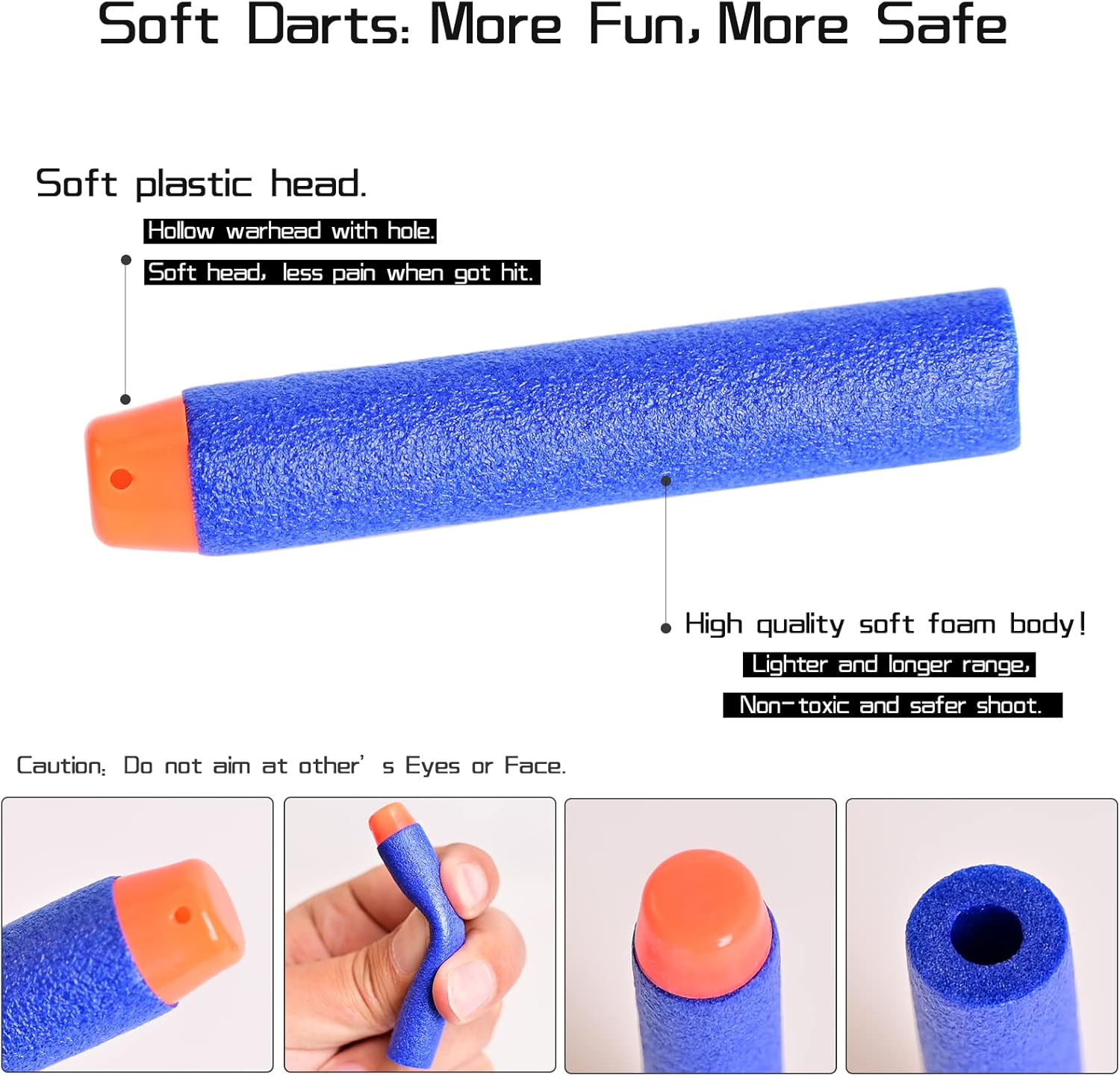600-Dart Refill Pack Soft Darts for Nerf N-Strike Elite Blue