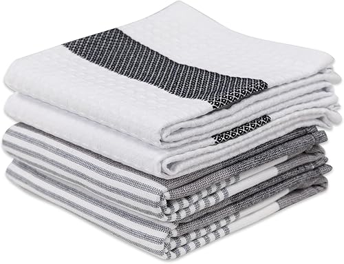 MyPillow Paquete de 4 paños de cocina, color negro