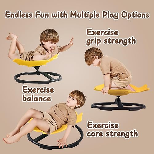 Miniatura 6 de Silla giratoria sensorial para niños con autismo y TDAH, silla giratoria para uso en interiores y exteriores, juguetes para sentarse y girar, sillas