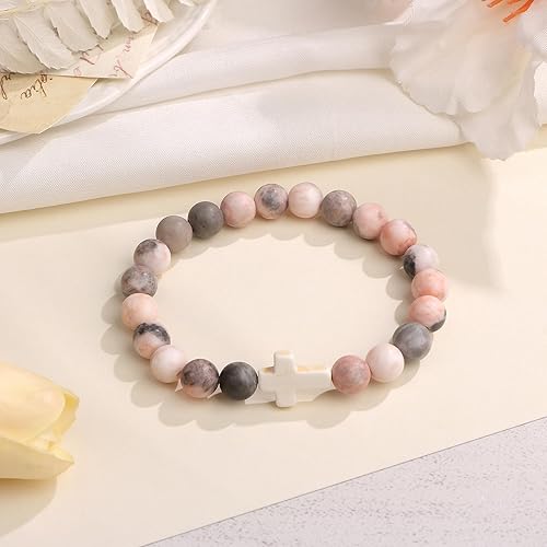 Miniatura 4 de JoycuFF Regalos cristianos pulsera de cruz para mujer, fe de Pascua, católica, religiosa, joyería cristiana, bautismo, comunión significativa,