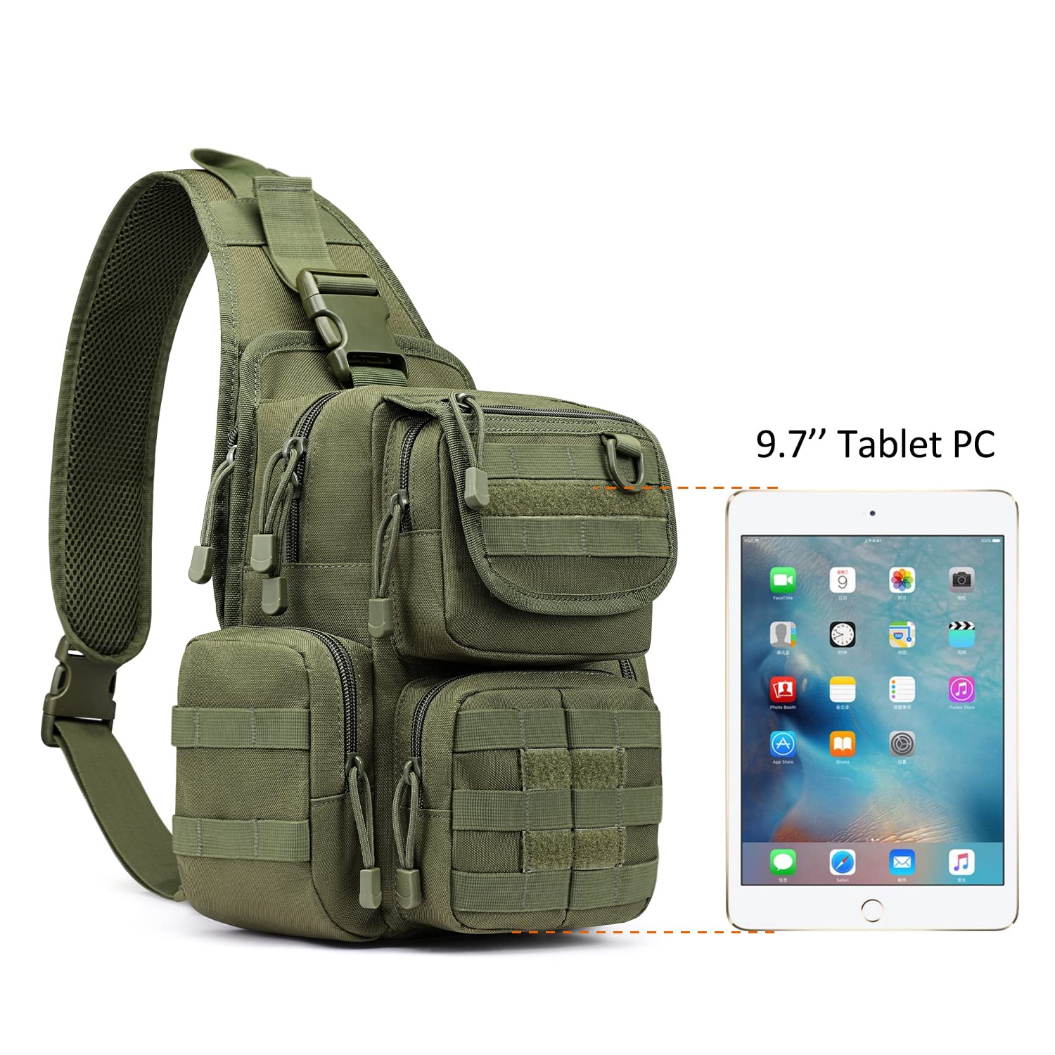 G4Free Outdoor Tactical Sling Backpack Sport Daypack Small Shoulder Crossbody Rucksack Chest Pack for Walking Bike Cycling Camping Hiking Trekking - Image 2
