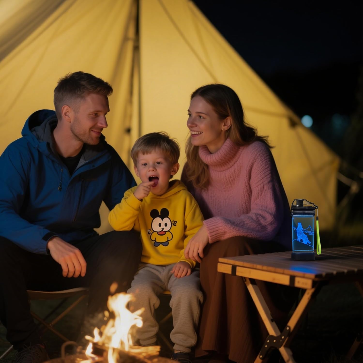 YuanDian Wolf Gifts, Light Up Boy Water Bottle with 3D Animal Wolf Design- 14 OZ Tritan BPA Free - Cool Drinking Cups Gift for School Baby Kids Child Christmas Holiday - Image 4