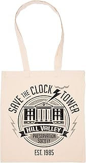Save The Clock Tower Hill Valley Borsa Per Le Spese Riutilizzabile Drogheria Tela Di Cotone Tote Reusable Shopping Bag