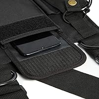 Vista 6 de Funda de hombro de radio para arnés de pecho, chaleco para radio bidireccional, bolsa frontal para walkie talkie con bolsas frontales para Kenwood