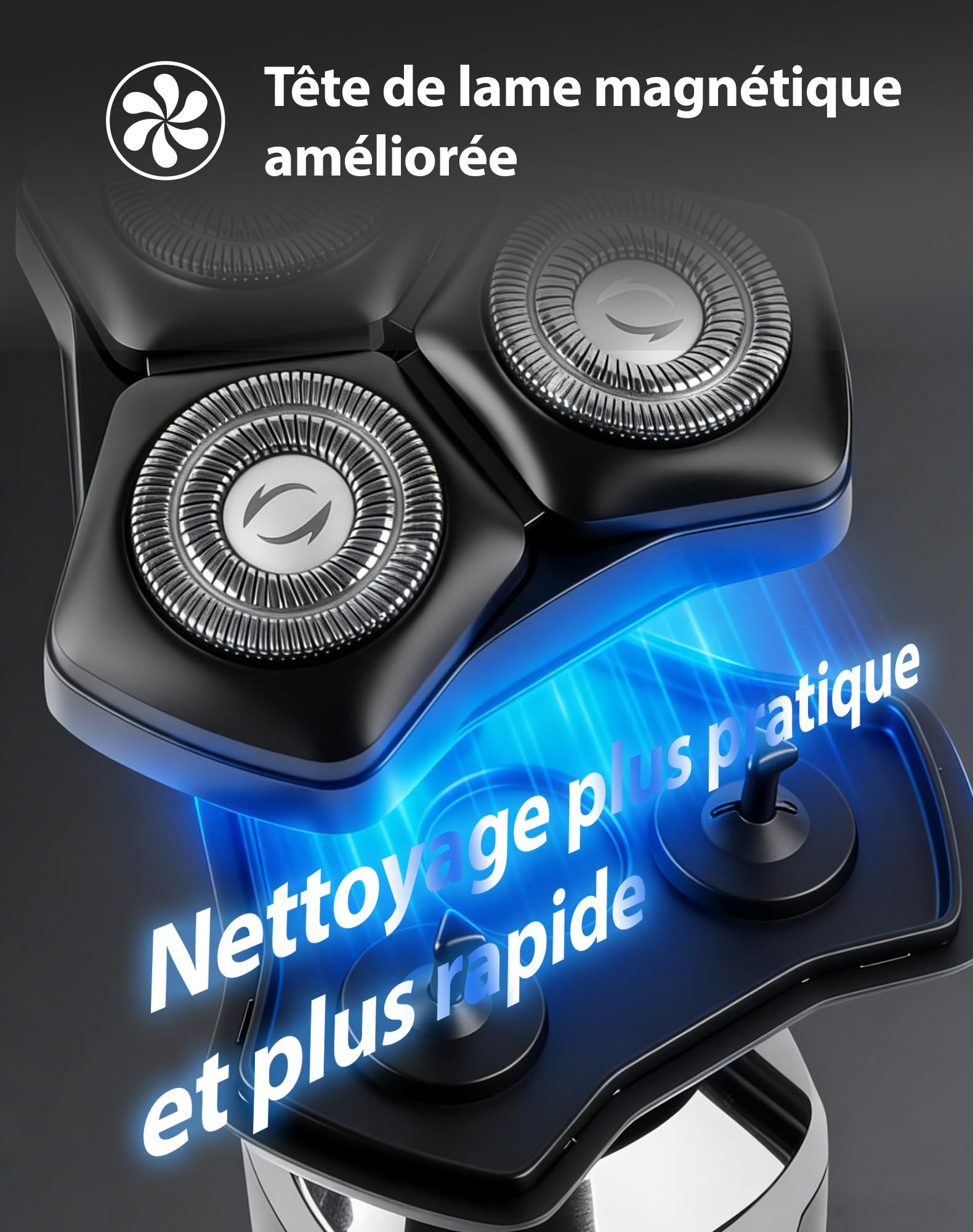 UTK Rasoir Electriques Hommes, Nouveau Rasoir Homme Sans fil 3 En 1 (2025), Étanche Ipx7, avec Accessoire Nez/Favoris, Utilisation sur Peau Sèche Ou Humide, Écran Led, Cadeau Papa, Idee Cadeau Homme