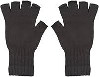 Vista 3 de Gravity Threads Guantes de invierno unisex para hombre y mujer, de punto elástico, sin dedos Negro