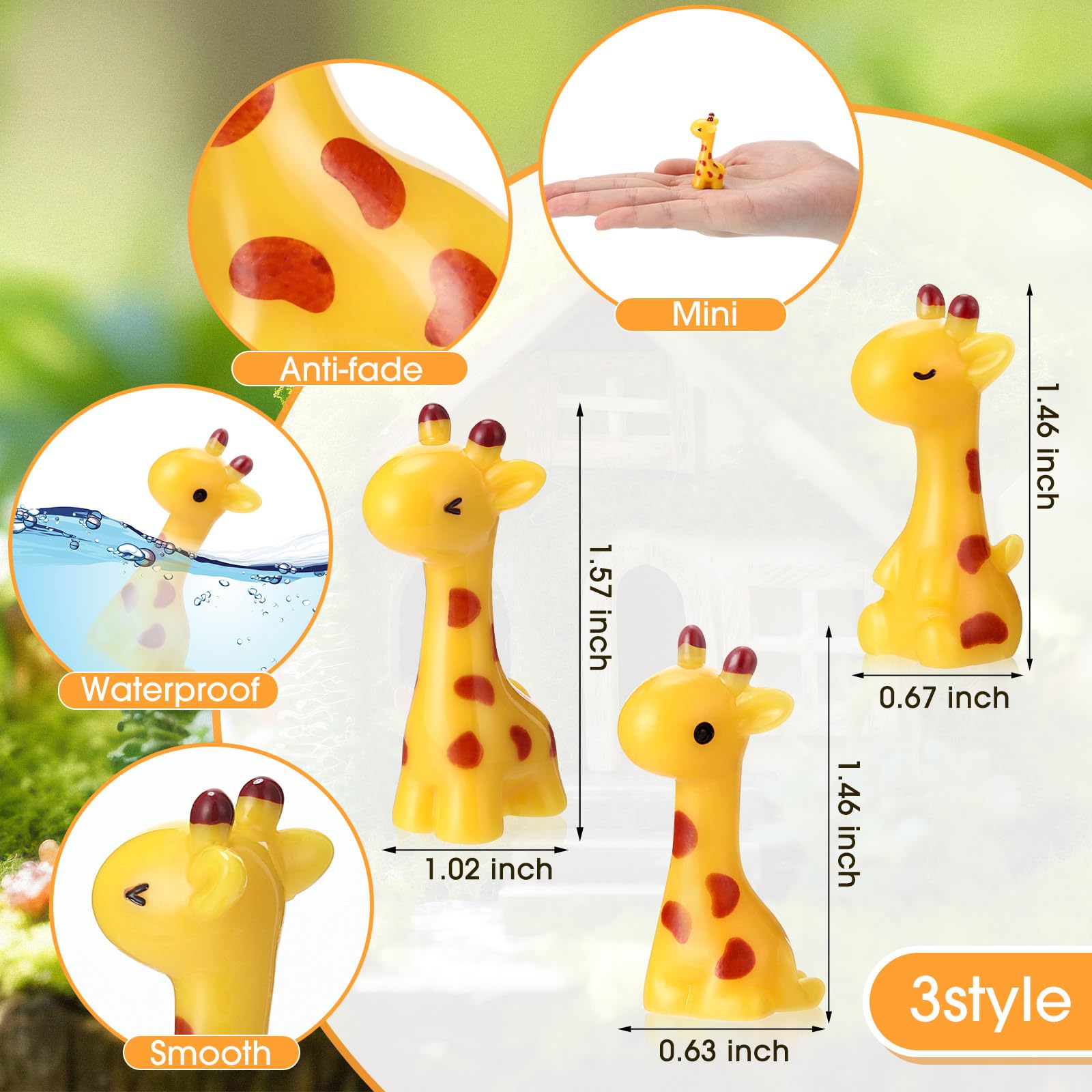 Simgoing 50 Pcs Mini Resin Giraffe Tiny Giraffe Resin Ornaments for Garden Home Decoration Zoo Animal Micro Landscape Ornaments Kit Fairy Dollhouse Accessories (Cute) - Image 3