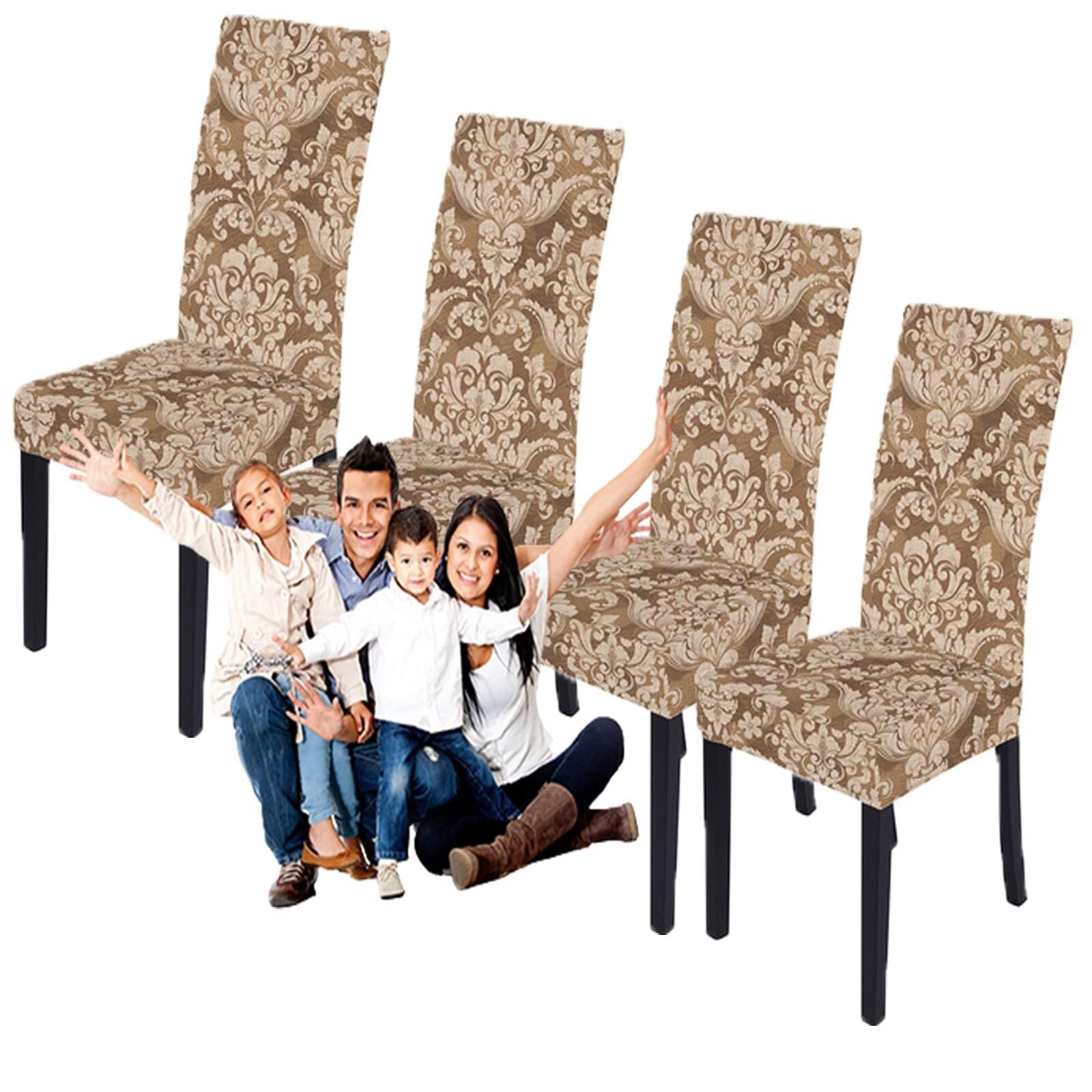 NMVAWIPT Stretchable Polyester-Spandex Dining Chair Covers Non-Slip Elastic Slipcovers For Room Banquet Hotel(4#,4pcs)
