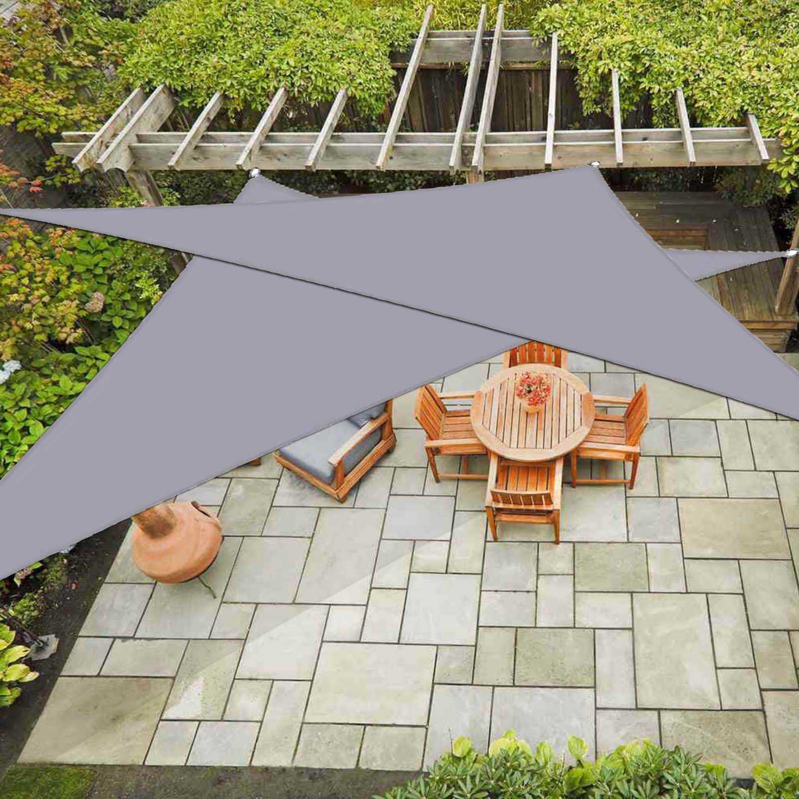 Voile d'ombrage triangulaire gris clair contre la chaleur : abri imperméable 4,5m