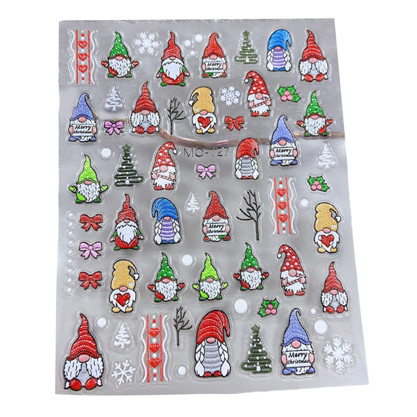 Nail Art Stickers 5D Stereoscopic Decals Christmas Snowflakes Tree Exquisite Embossed Design Winter Sticker Art Stickers for Designs Christmas Holidays