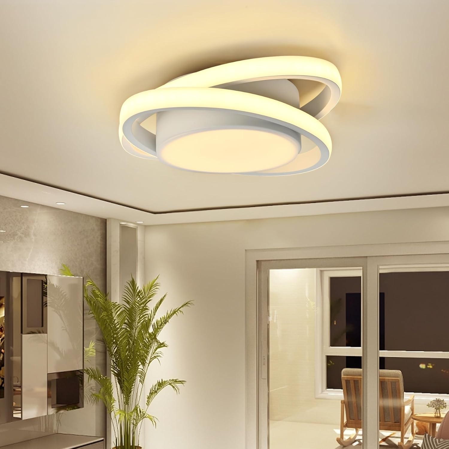 Plafoniera LED Soffitto 32W 3840LM - Quadrata, Bianco Freddo 6500K, Moderna Per Soggiorno/Cucina - Foto 6