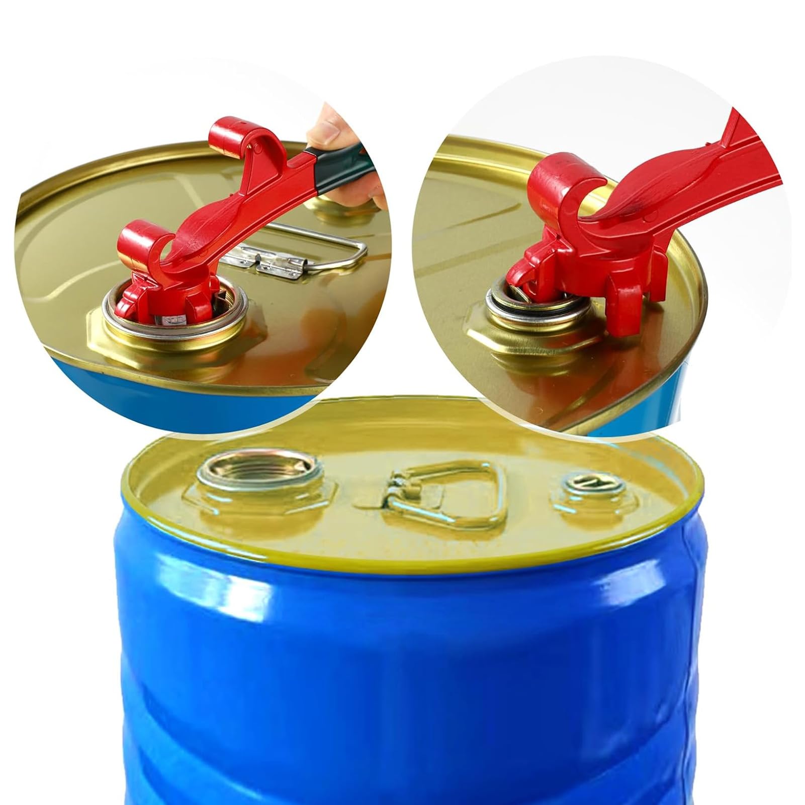 Ouvre-seau en Métal, clé à Tambour Multifonctionnelle avec Longue Poignée pour Ouverture de Couvercle de Baril de 5 Gallons, à Utiliser Directement avec les Fûts D'engrais, les