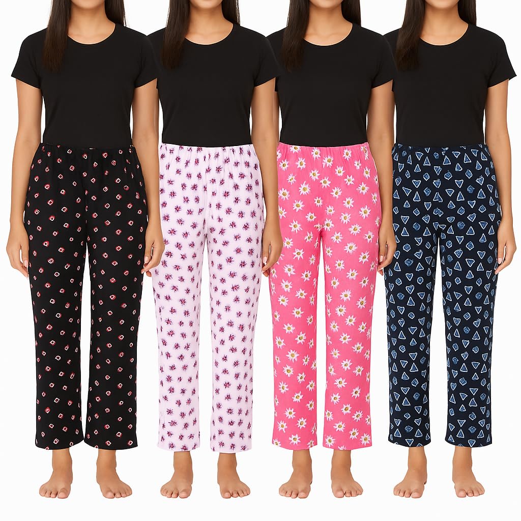 brand flex Women's Cotton Printed Pyjamas/Lower/Track Pant, Lounge Wear, Soft Cotton Night Wear Pajama Pants(Prints May Vary)-picture-22
