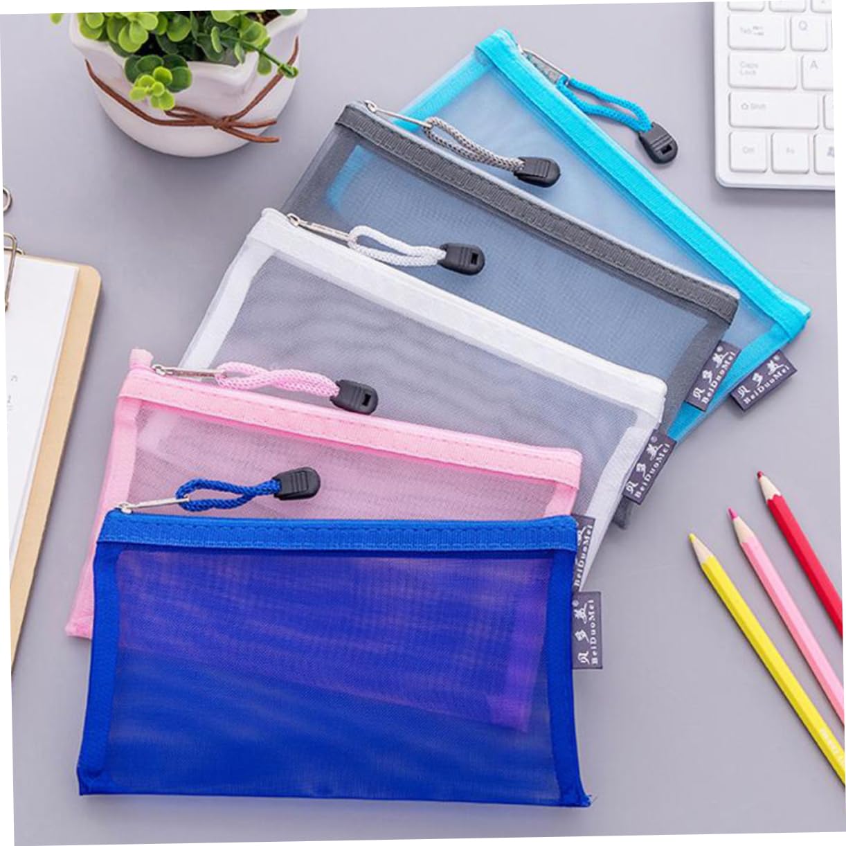 Angoily 3 Set Astuccio Multifunzionale Con Cerniera Per Ufficio E Scuola Borse Per Cosmetici E Accessori Organizzatori 6 Pezzi * 3