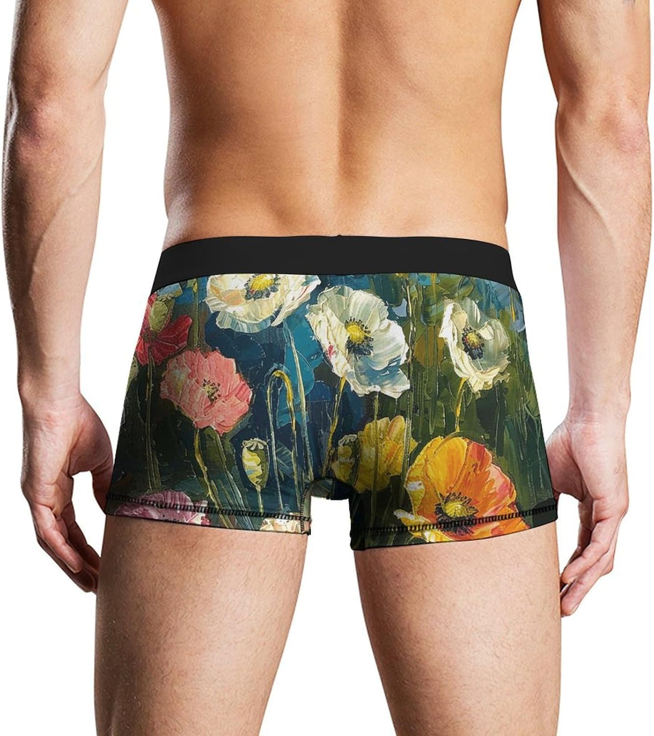 Dark Green Plants Mens Boxer Briefs Short Breathable Underwear Trunks Soft Moisture-Wicking Boxer Shorts Novelty Underpants 2XL