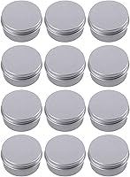 Vista 1 de Tarro de lata de aluminio de 0.5 onzas, recipientes recargables de 0.5 fl oz, tapa de rosca de aluminio, botella redonda para cosméticos, bálsamo