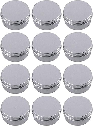 Tarro de lata de aluminio de 0.5 onzas, recipientes recargables de 0.5 fl oz, tapa de rosca de aluminio, botella redonda para cosméticos, bálsamo