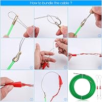 Zocipro Kábelhúzó Segédeszköz 20m Húzódrót 2 Vezetőrugóval φ4mm Kábelfektető Szalag Üres Csövekhez Zöld 5