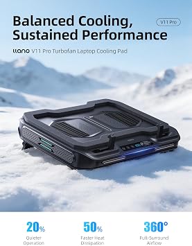 llano V11 Pro Laptop Cooling Pad, Gaming Laptop Cooler RGB Laptop Fan