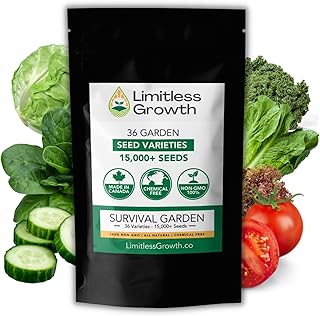 36 Variety Canada Seed Pack - 15,000+ Vegetable Seeds, Herb Seeds, & Wildflower Seeds for Gardening in Canada - Survival Garden Seed Vault - Limitless Growth Seeds for Planting in Canada