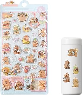 立体ステッカー - カピバラ 装飾クラフト バブルシール,かわいい立体ステッカー | 子供向け、女の子、幼児、アクティビティ、旅行、ハロウィン、飛行機、スクラップブック、教室、パーティー景品