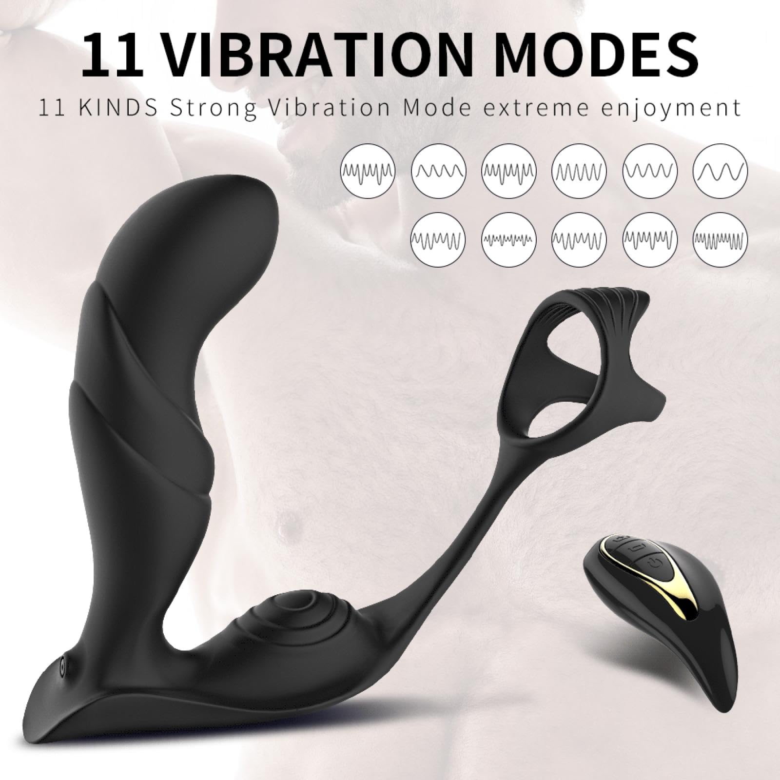 Plug anale Vibratore anale con anello per pene spesso Controllo remoto Gel di silice vibrante Dildo Butt plug Giocattoli sessuali Giocattolo gay Per Masturbatore per uomini