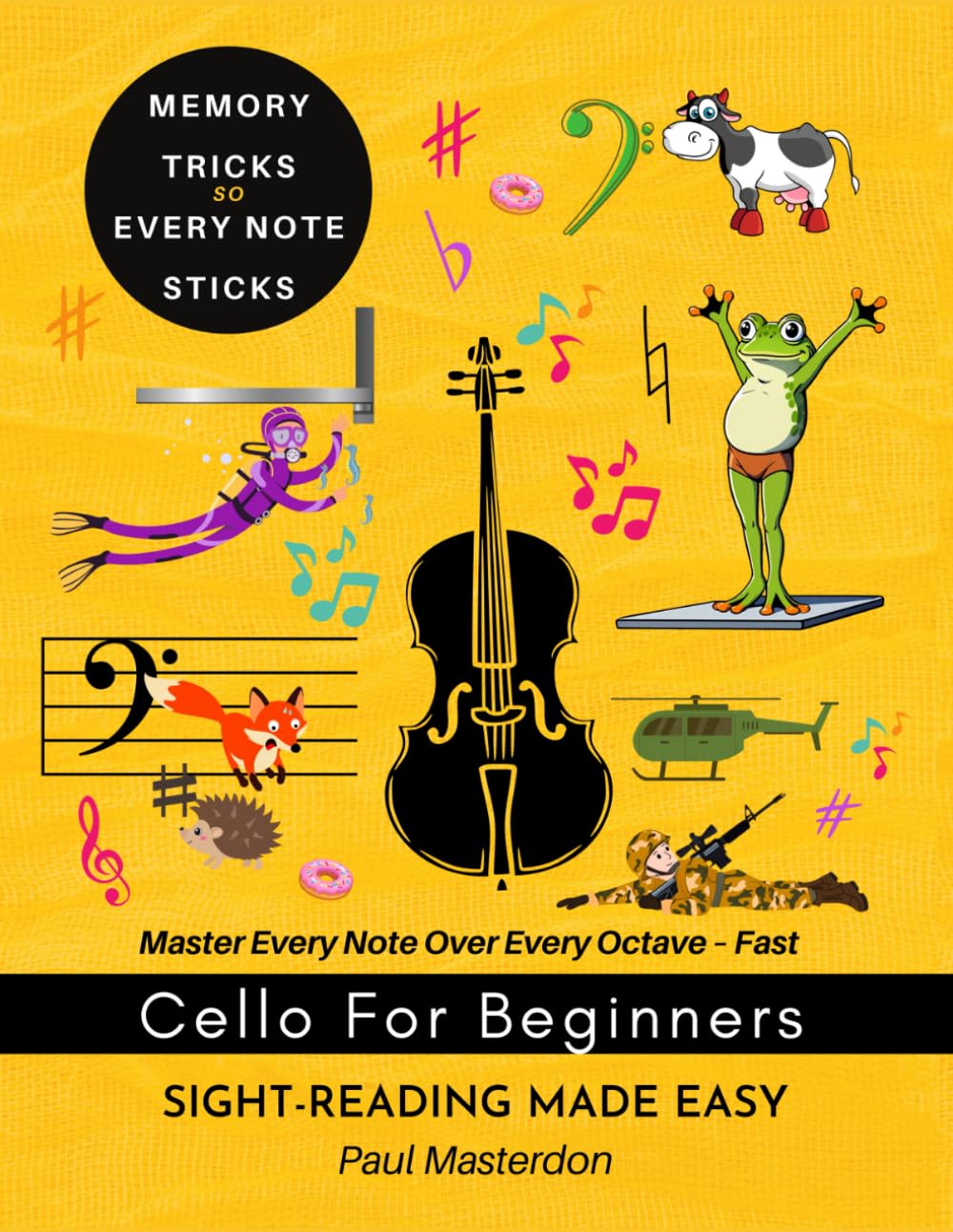 Cello for Beginners of Any Age - Sight-Reading Made Fast and Easy: Color Logic & Memory Hacks to Master The Bass Clef Notes (Cello Mnemonics)
