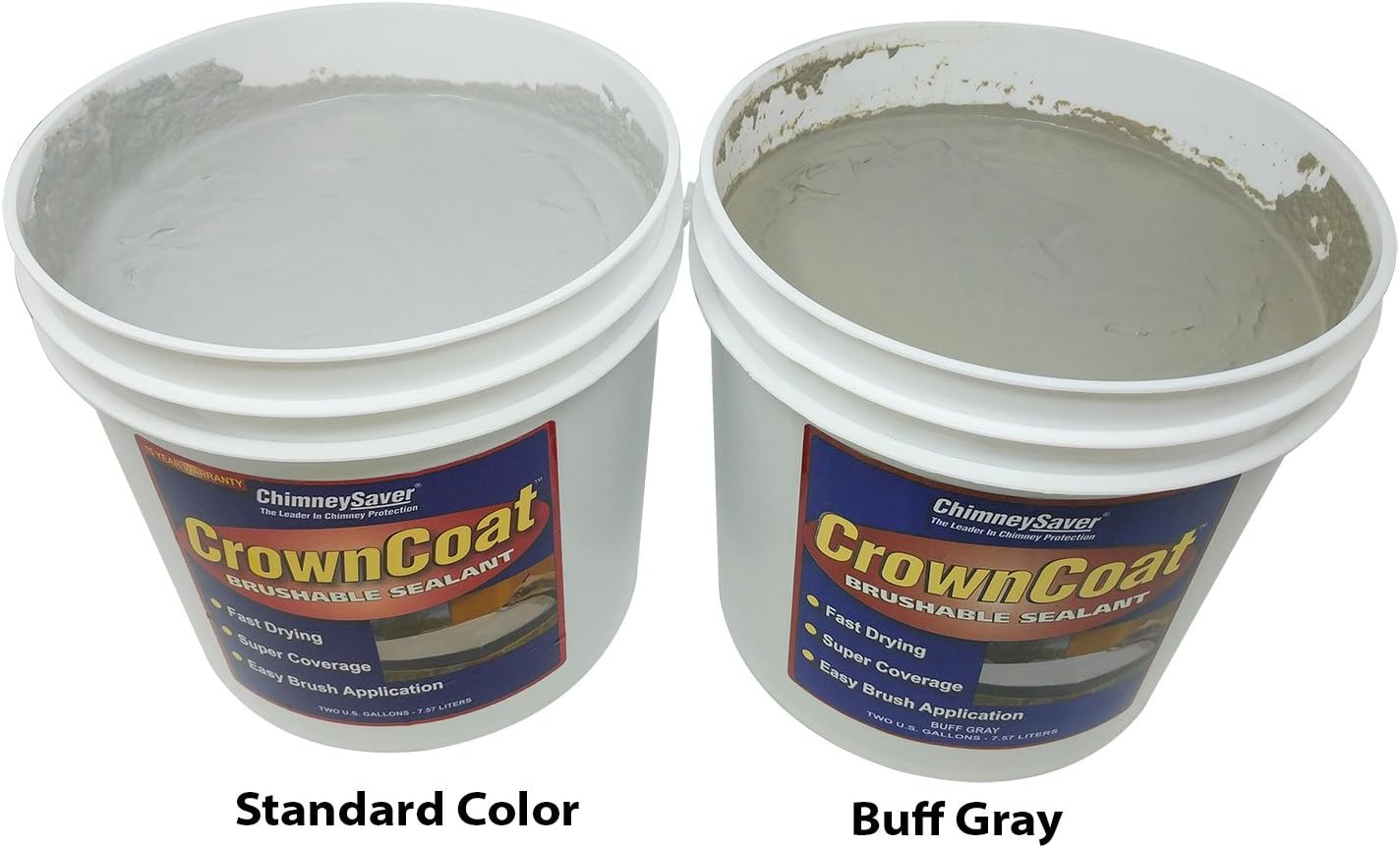 ChimneySaver CrownCoat Brushable Sealant - 2 Gallon, Buff Gray, Waterproof Chimney Crown Sealant