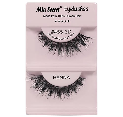 Mia Secret Pestañas de ojos naturales  Extensión de pestañas reutilizables  Extremos cónicos Dolly Eye Look  Ligero y cómodo (HANNA)