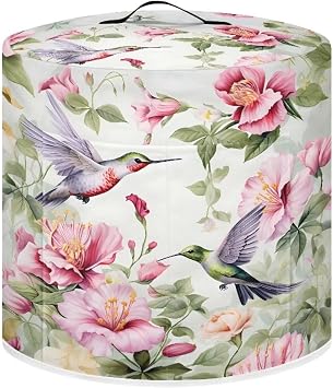 Hummingbird Pink Flower Instant Pot Accessories Instant Pot 3 Qt Inner Pot Rice Cooker Dust Cover Kitchen Appliance Dust Covers Two Side Pockets for Spoon Knife Fork
