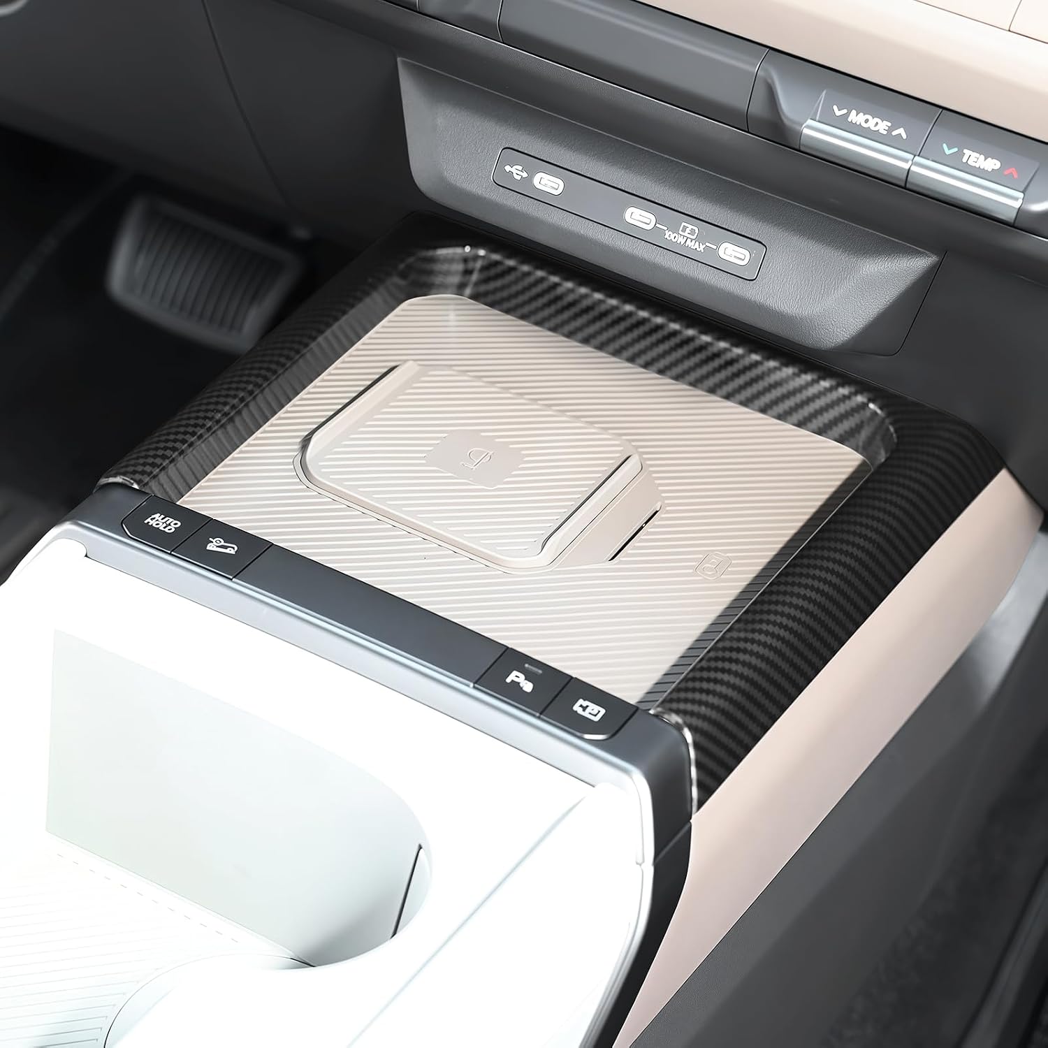 Center Console Wireless Charging Trim Cover for Kia Seltos 2027
