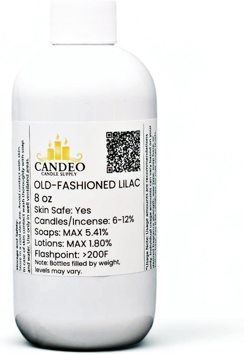 Old-Fashioned Lilac Fragrance Oil (8oz Bottle) | Candle Making, Soap Making, Room Sprays, Bath Bombs, Lotion, Car Fresheners, Wax Melts | Candeo Candle Supply | Phthalate Free & Prop 65 Compliant