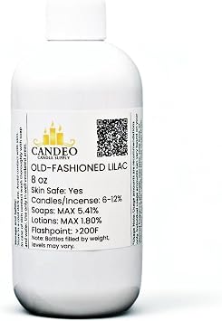 Old-Fashioned Lilac Fragrance Oil 8oz Bottle | Candle Making, Soap Making, Room Sprays, Bath Bombs, Lotion, Car Fresheners, Wax Melts | Candeo Candle Supply | Phthalate Free & Prop 65 Compliant
