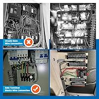 Vista 6 de 6 juegos de bloques de terminales, 6 piezas de 4/5/6 posiciones 600 V 15 A bloque de terminales de tornillo de doble fila + 6 tiras de barrera