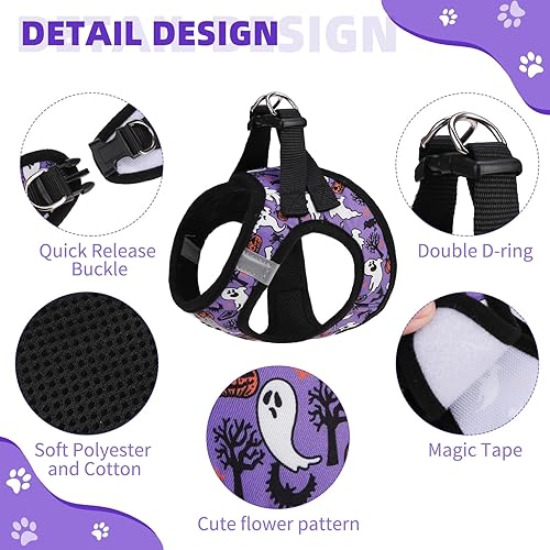 Miniatura 103 de KOOLTAIL Juego de arnés y correa para perros pequeños y medianos, arnés de malla suave sin tirones para perro, cómodo chaleco acolchado