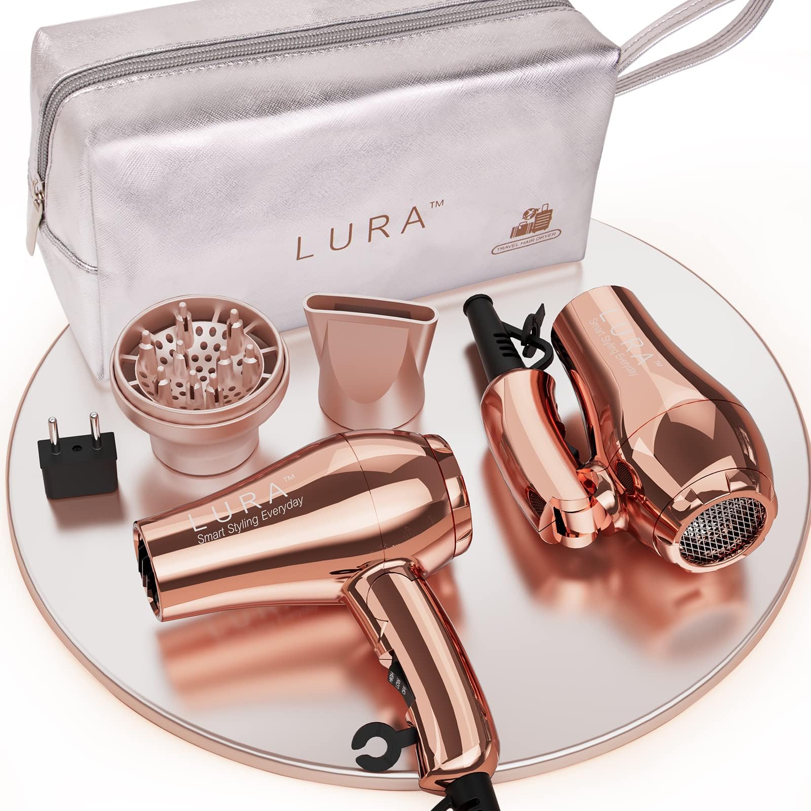 LURA Portable Travel Hair DryerDual Voltage Mini